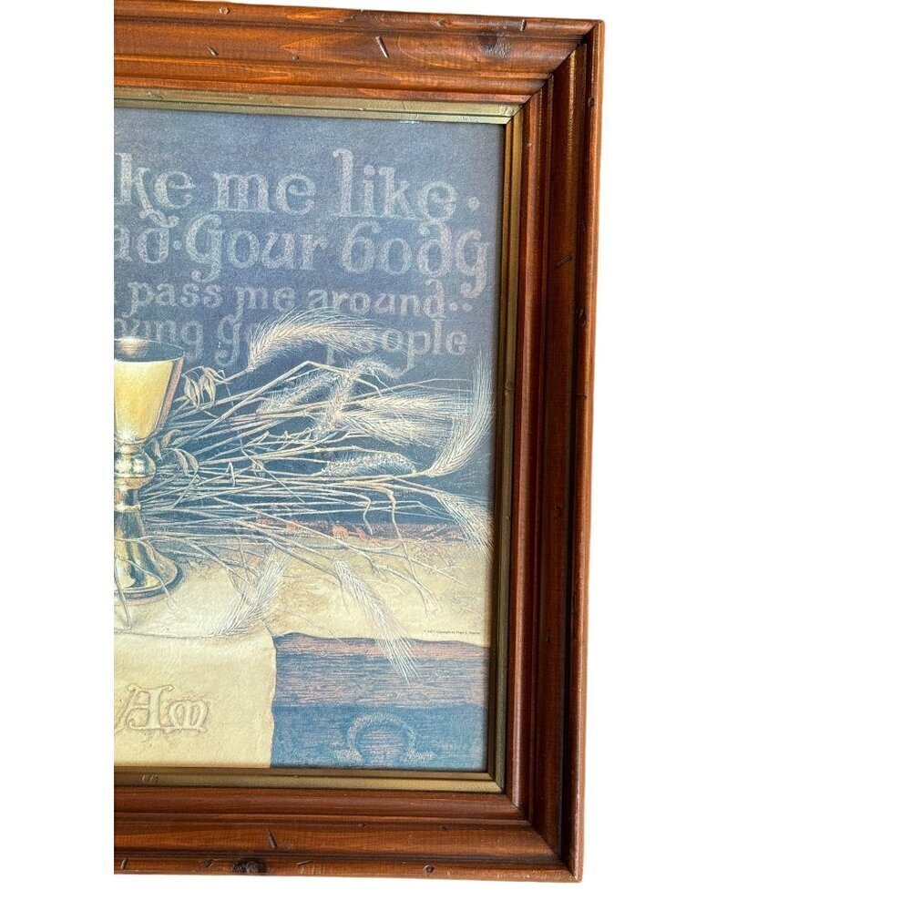 1977 Vintage Printed Bread of Life Matthew by Floyd E Hosmer L 24" x W 19" - Picture 8 of 16